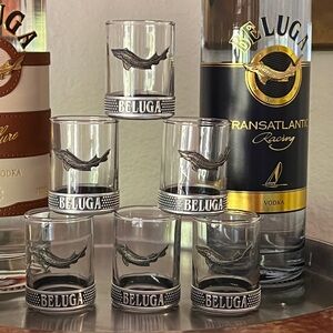 Beluga Vodka Sturgeon Shot Glass Set of Six